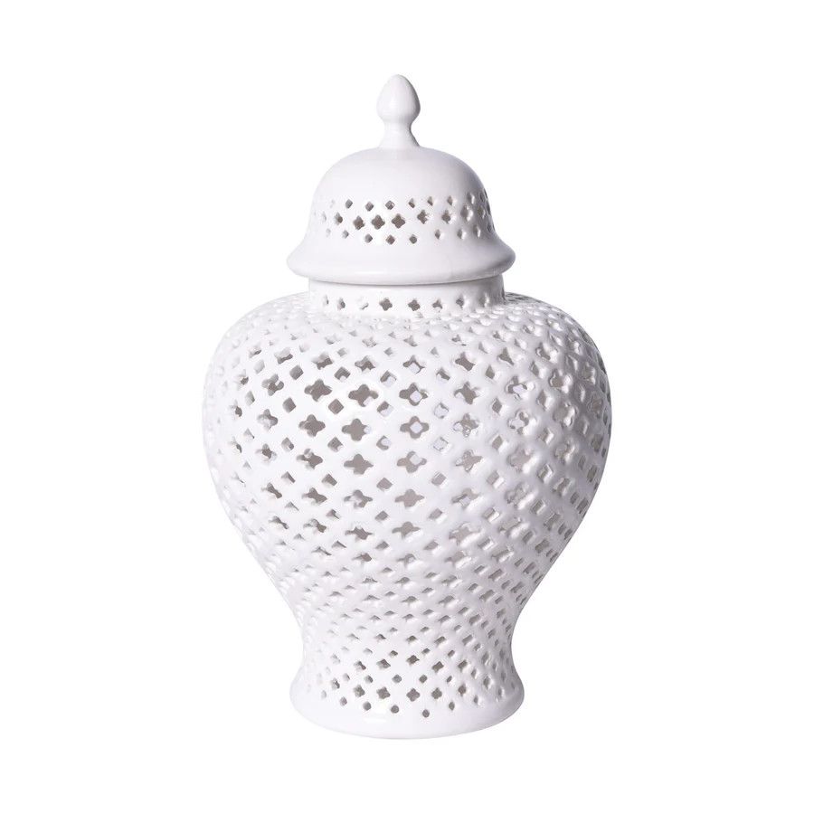 White Lattice Ginger Jar