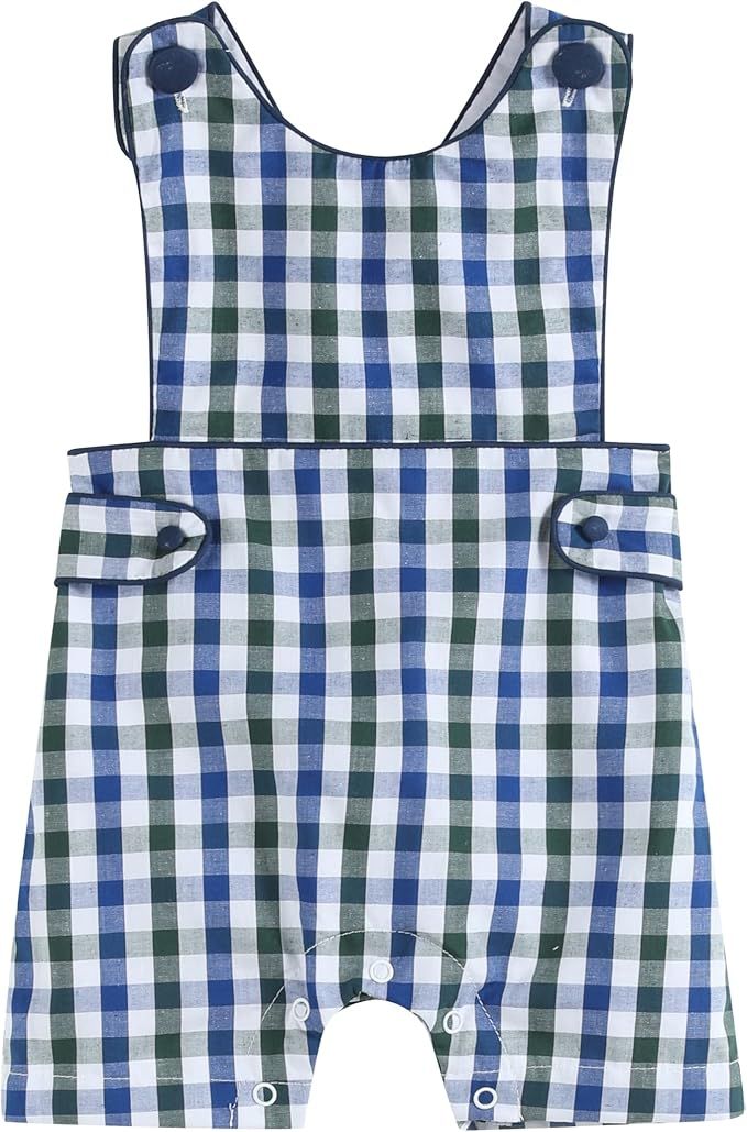 Criss Cross Shortalls Blue &amp; Green