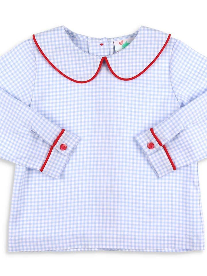 Blue Gingham Collared Shirt