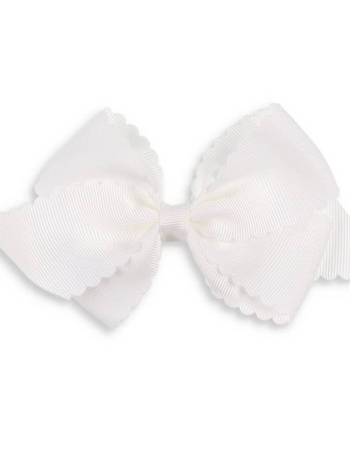 White Scalloped Bow