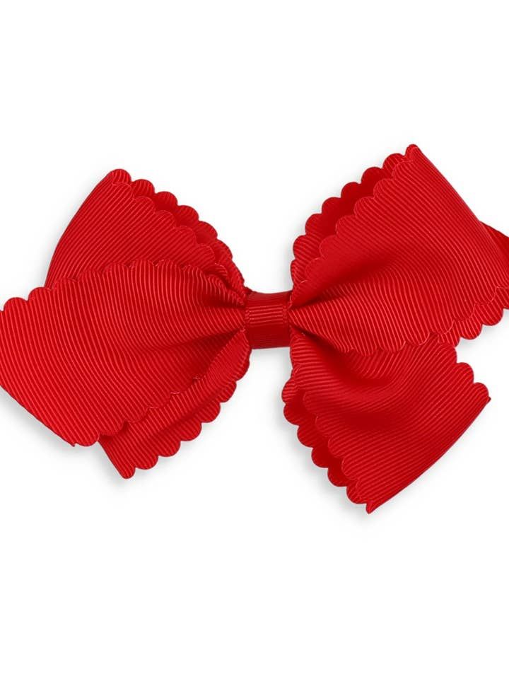 Red Scalloped Bow