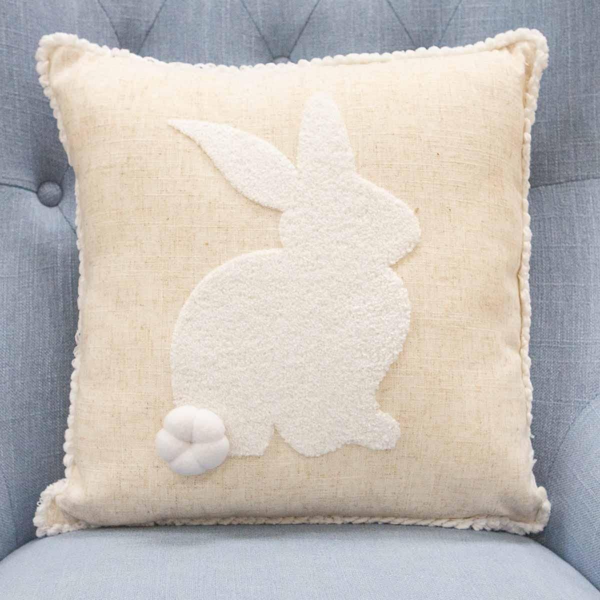 White &amp; Cream Bunny Pillow