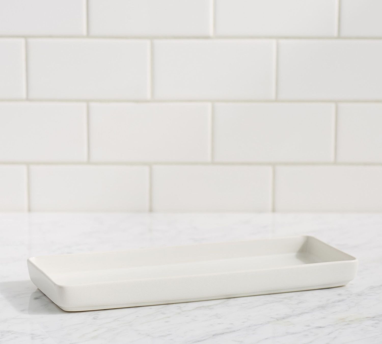 White Oblong Ceramic Tray