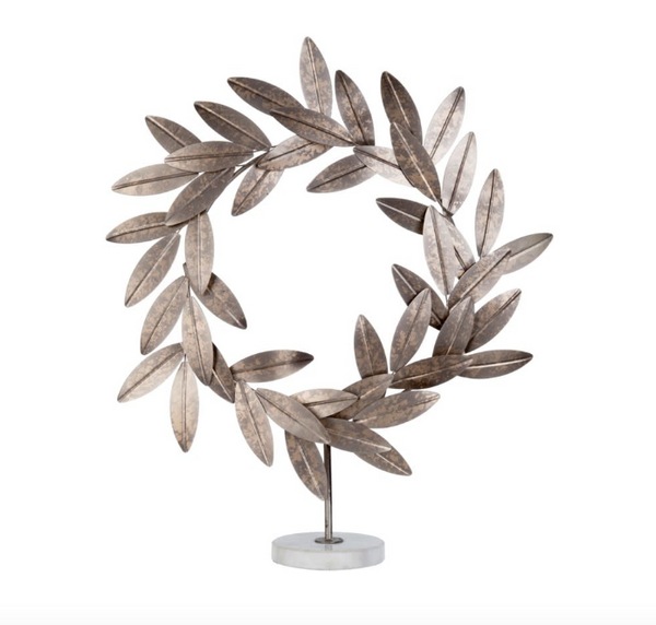 Silver Willow Wreath on Stand