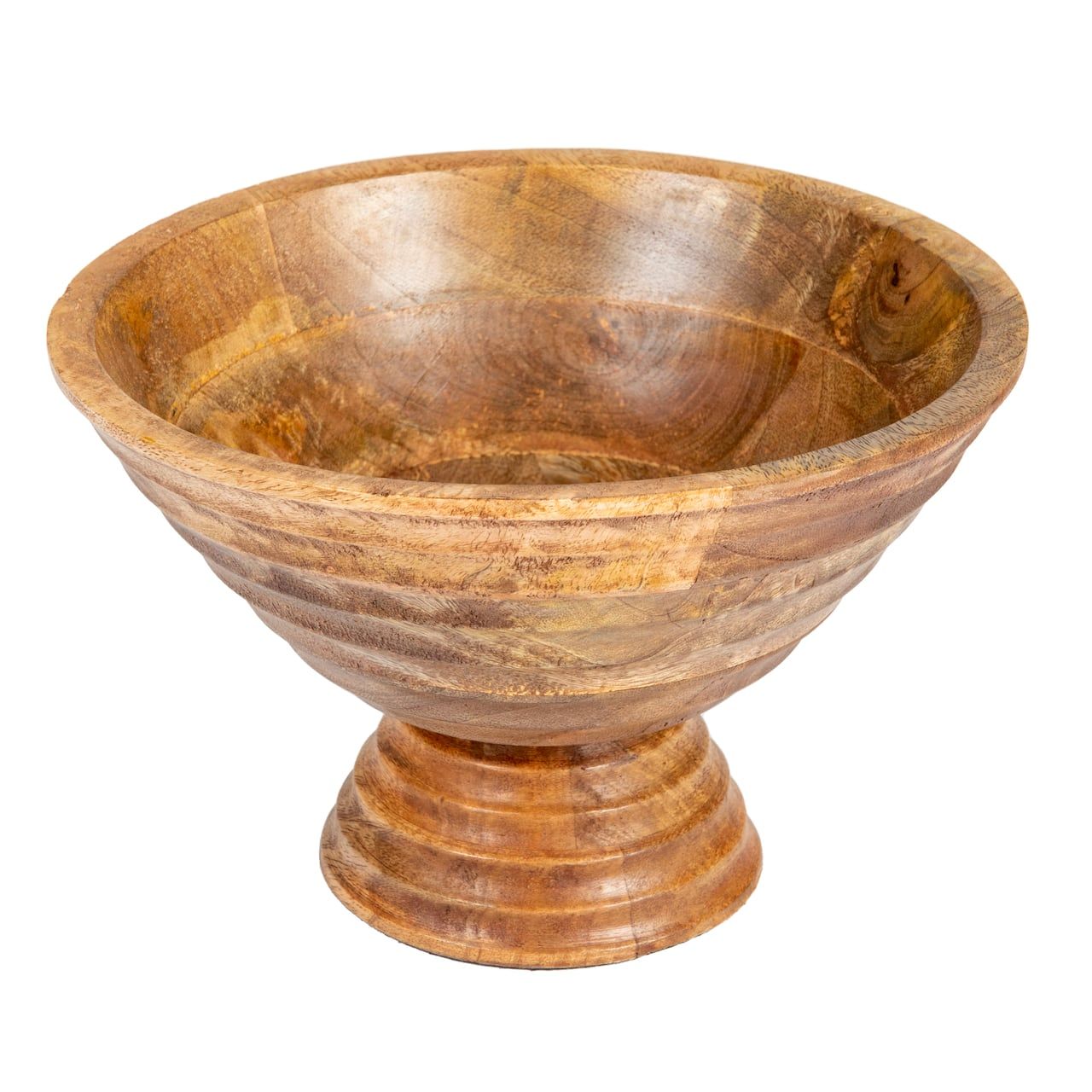 Mango Wood Pedestal Bowl
