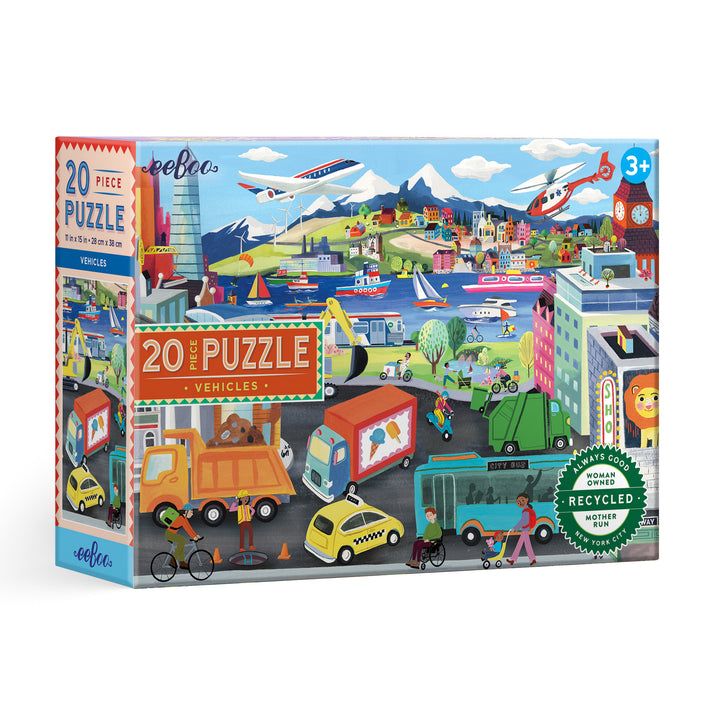 Eeboo 20 piece Vehicles Puzzle