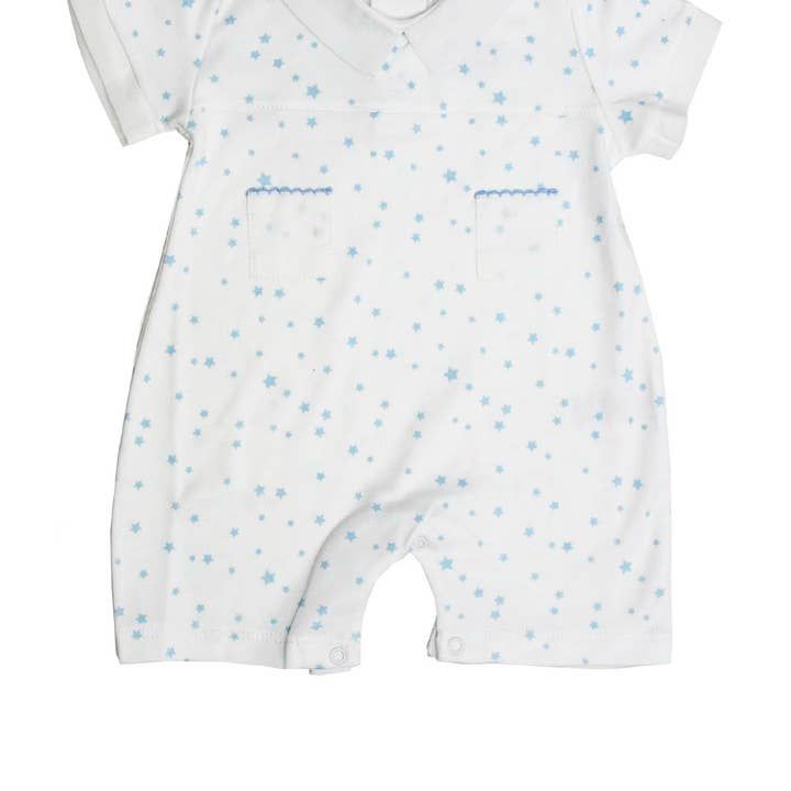 White Rompers and Pajama with Blue Stars 