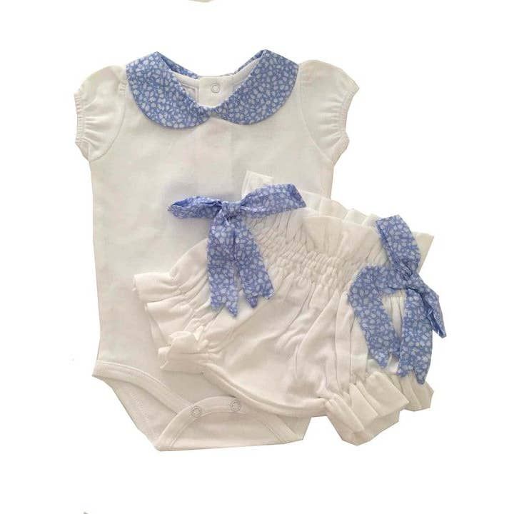 Baby Shirt Blue Liberty Flowers 