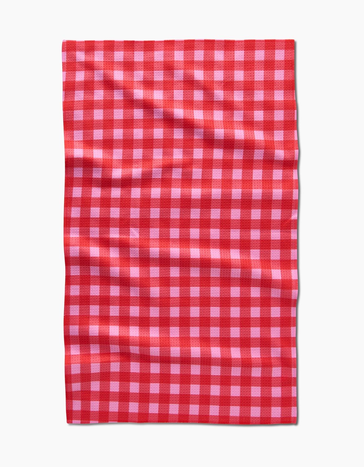 Geometry Cherry Gingham Kitchen Tea Towel