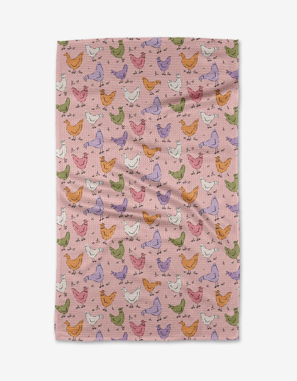 Geometry Spring Chickens Kitchen Tea Towel