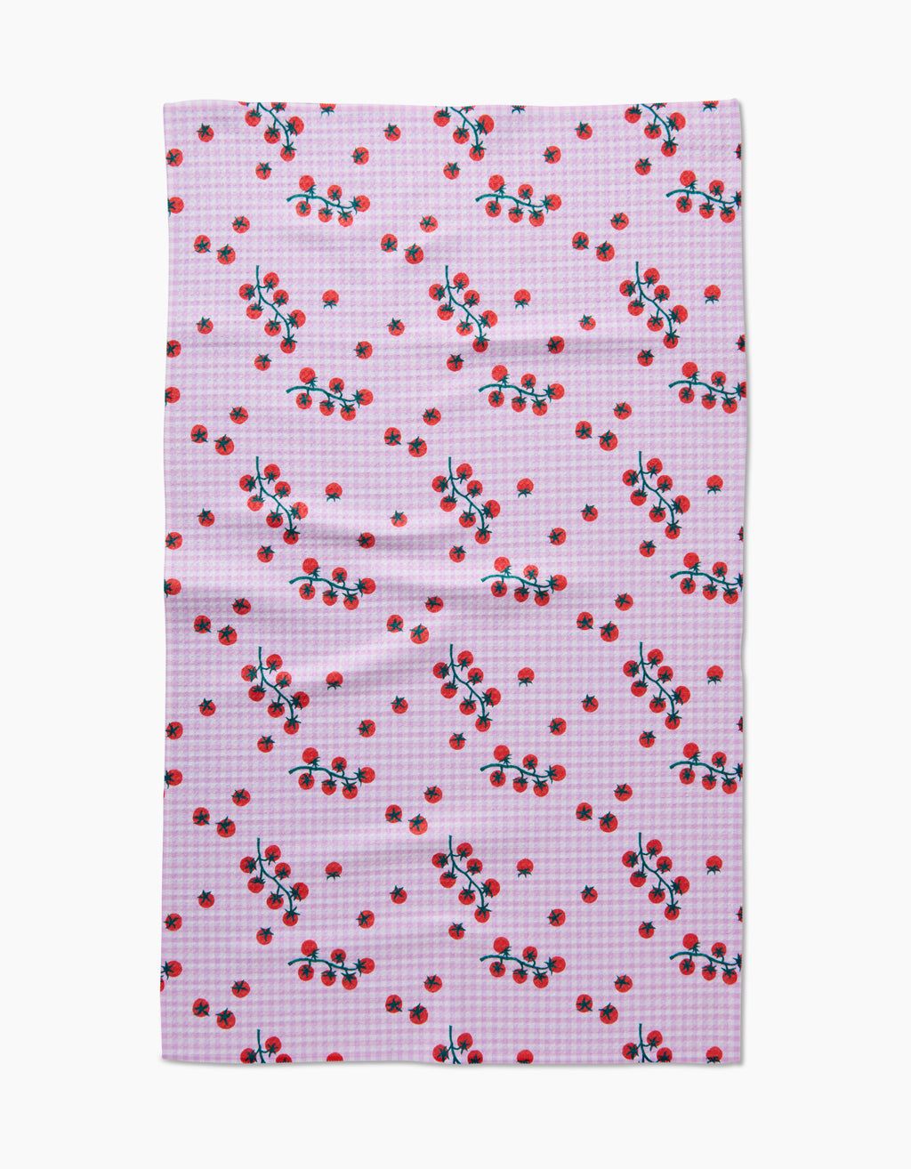 Geometry Tomato Gingham Kitchen Tea Towel