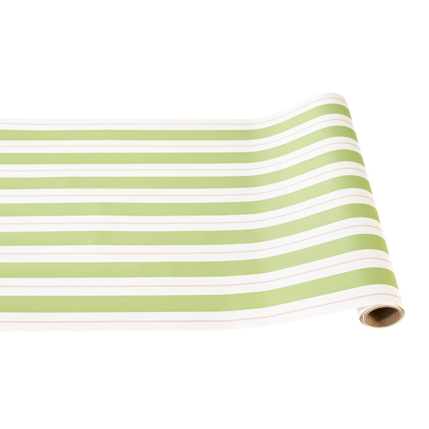 Paper Table Runner Green &amp; Pink Awning Stripe