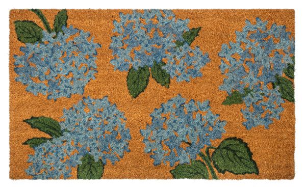 Blue Floral Doormat
