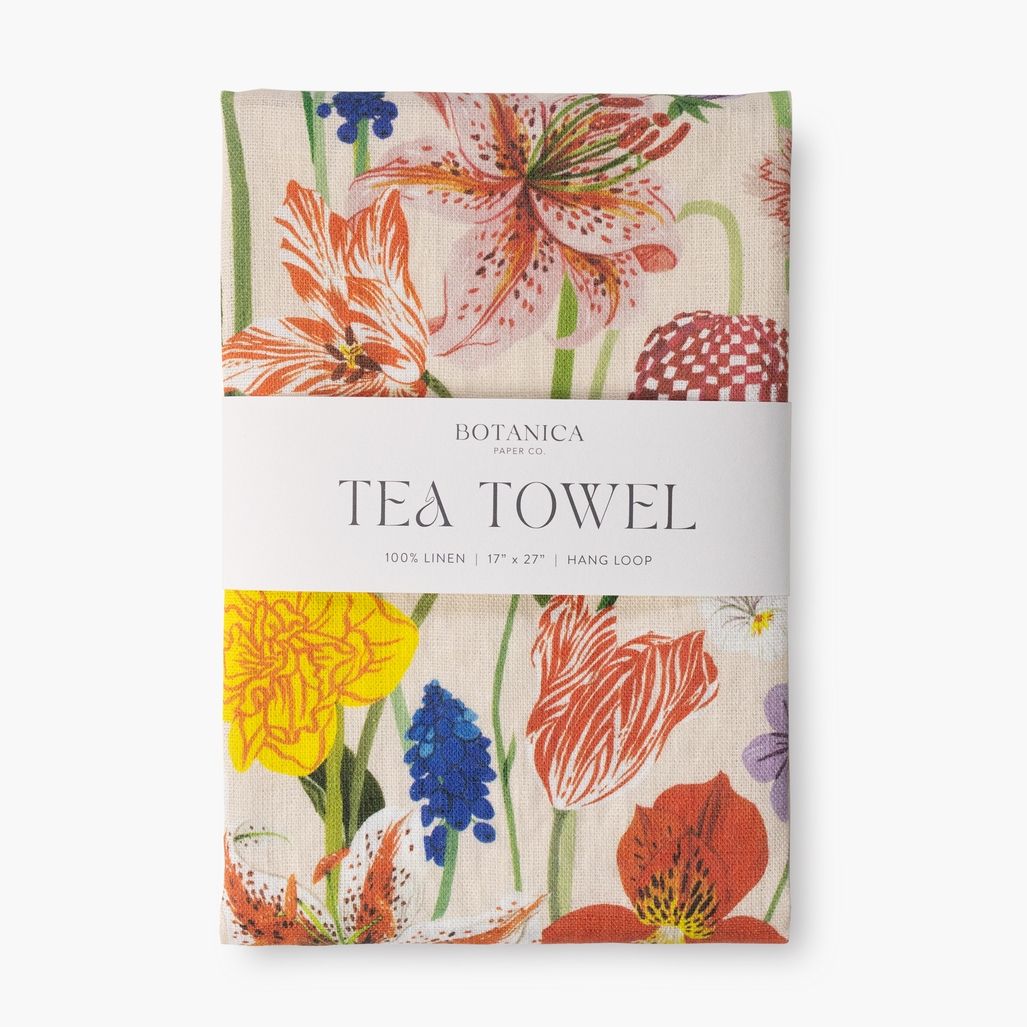 Spring Linen Tea Towel