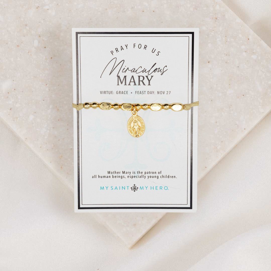 The Little Saints Bracelets , Color: Miraculous Mary - Gold