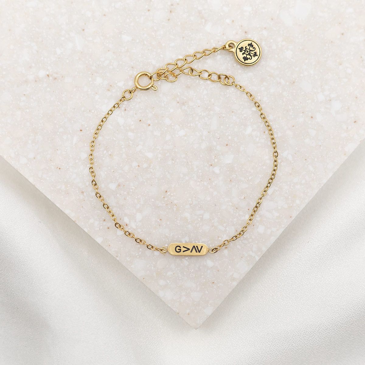 God Is Greater ID Bracelet - Gold