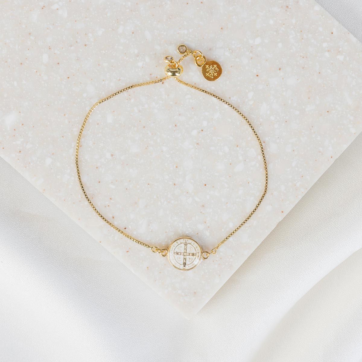 Jubilee St. Benedict Bracelet- Gold / White