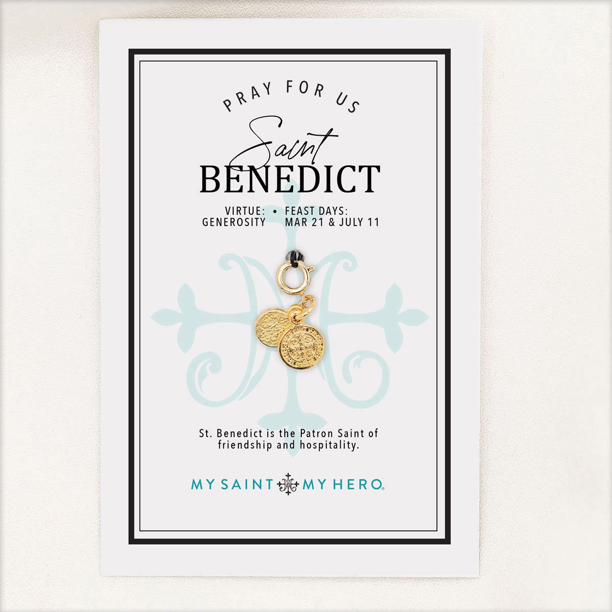 St. Benedict Charm - Gold / Small