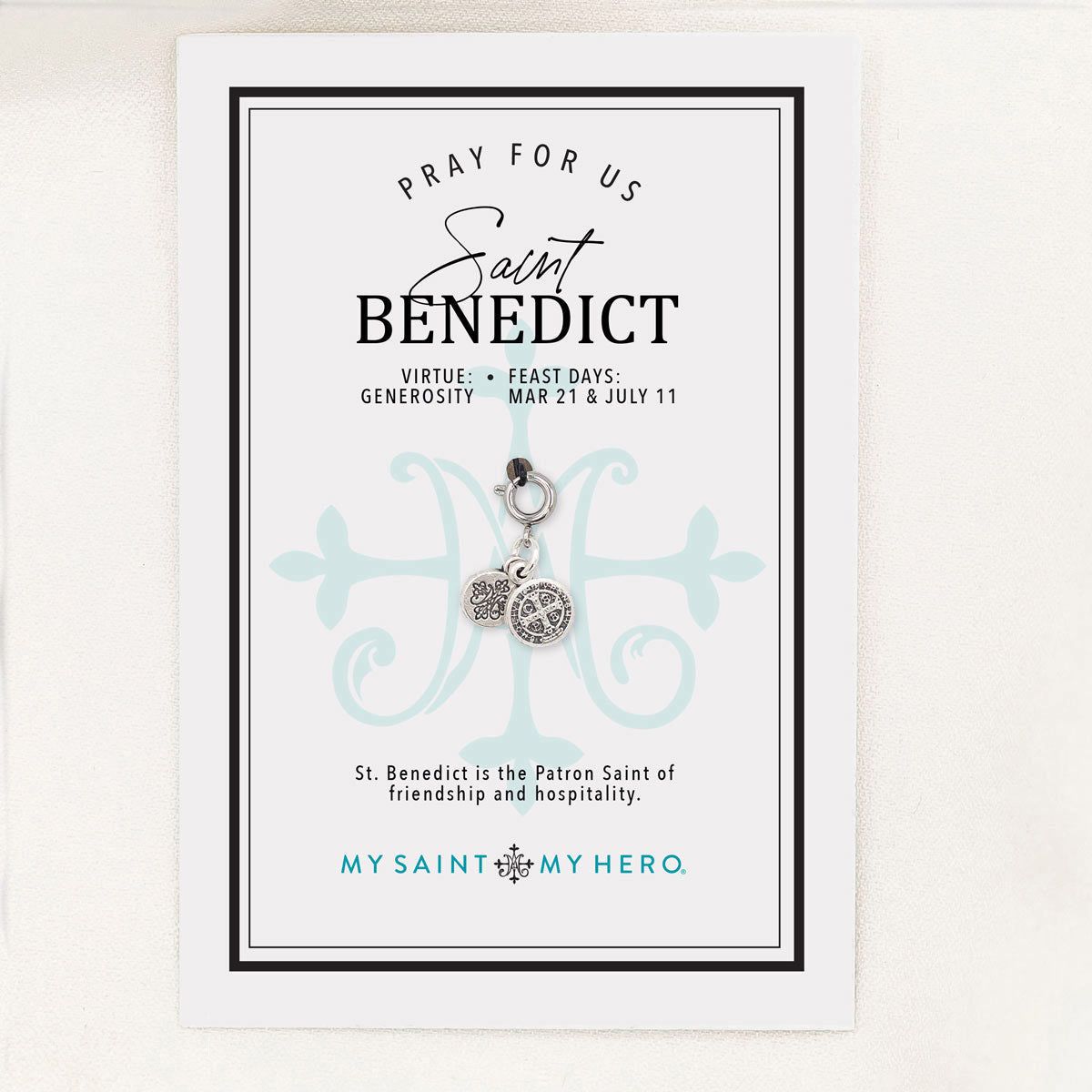 St. Benedict Charm - Small/ Silver
