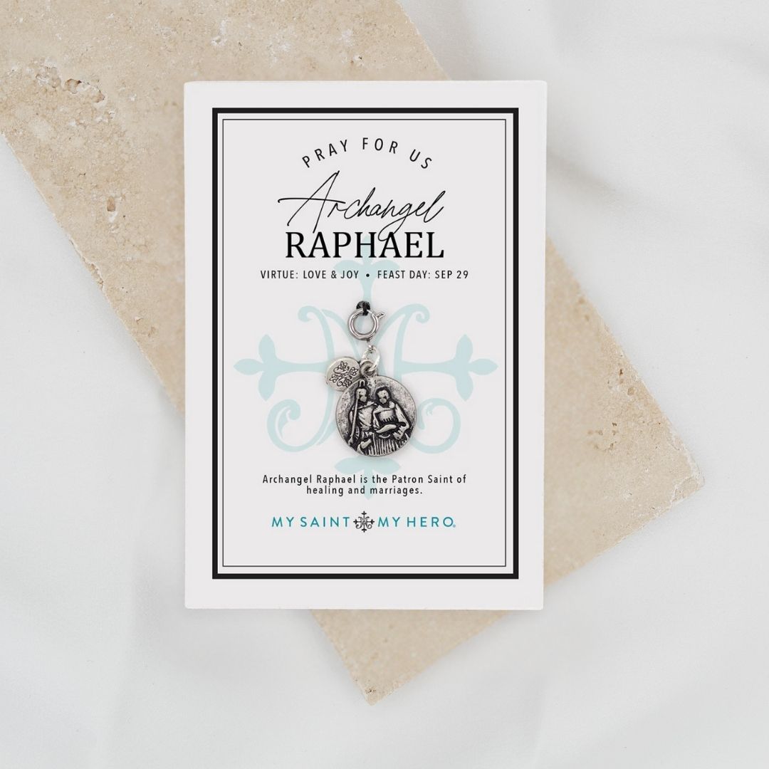 Archangel Raphael Charm - Silver/ Large