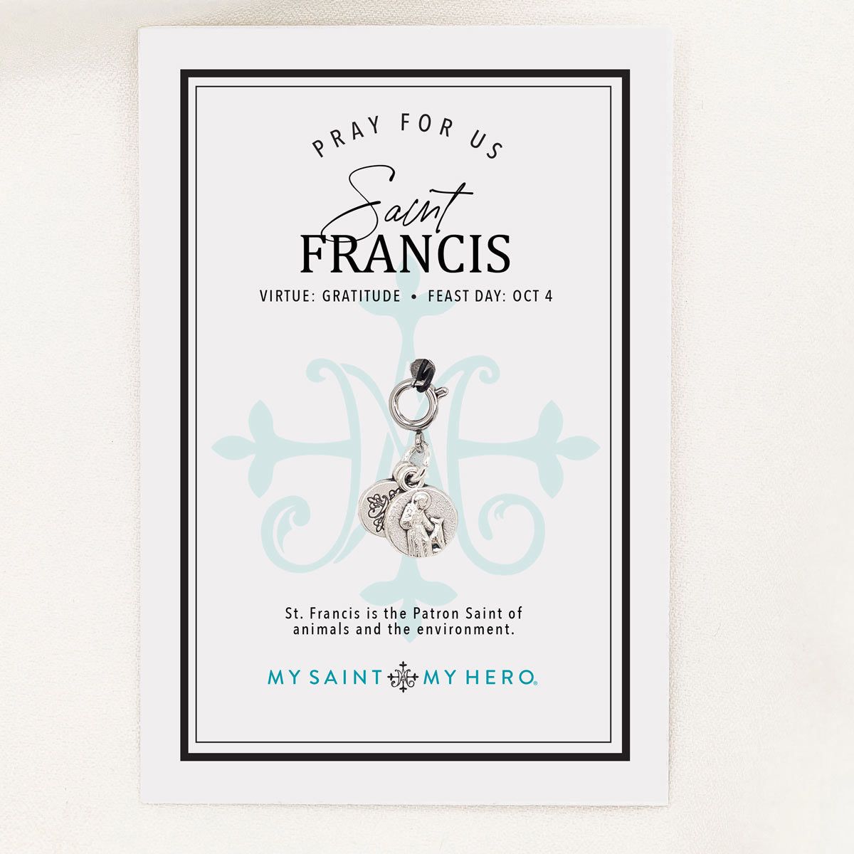 St. Francis &amp; St. Anthony Charm - Silver / Small