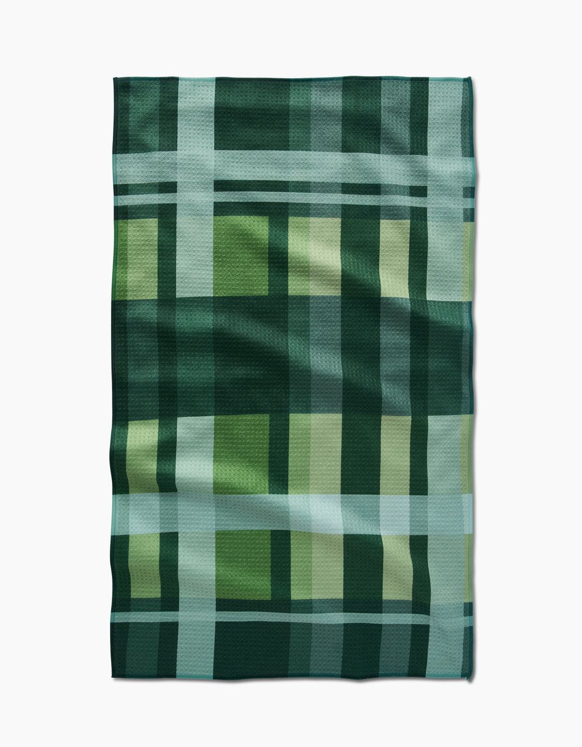 Geometry Shamrock Plaid Kitchen Tea Towel
