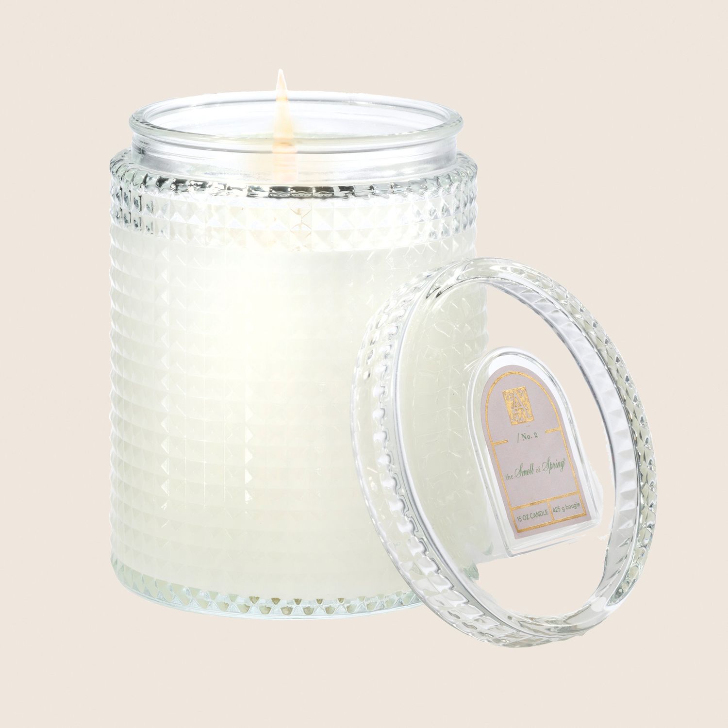The Smell Of Spring 15 oz Textured Glass Candle