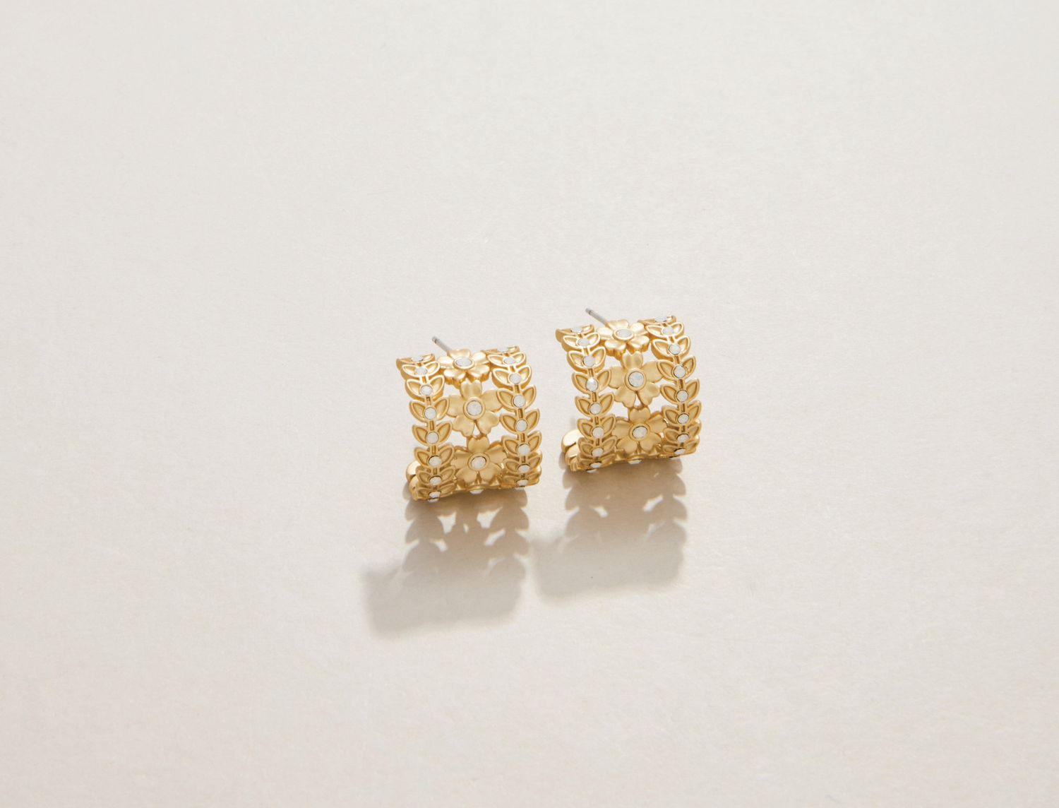 Spartina Parkwood Midi Hoop Earrings Opal