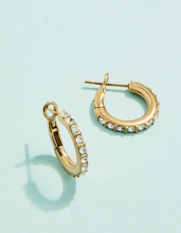 Spartina Classic Gem Hoop Earrings Crystal