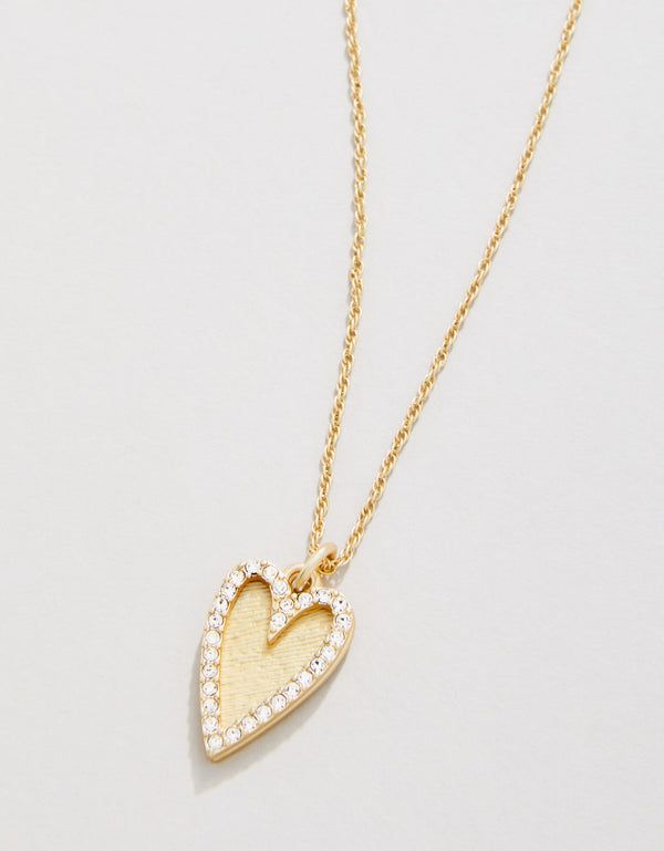 Spartina Happy Heart Necklace 18“ Crystal