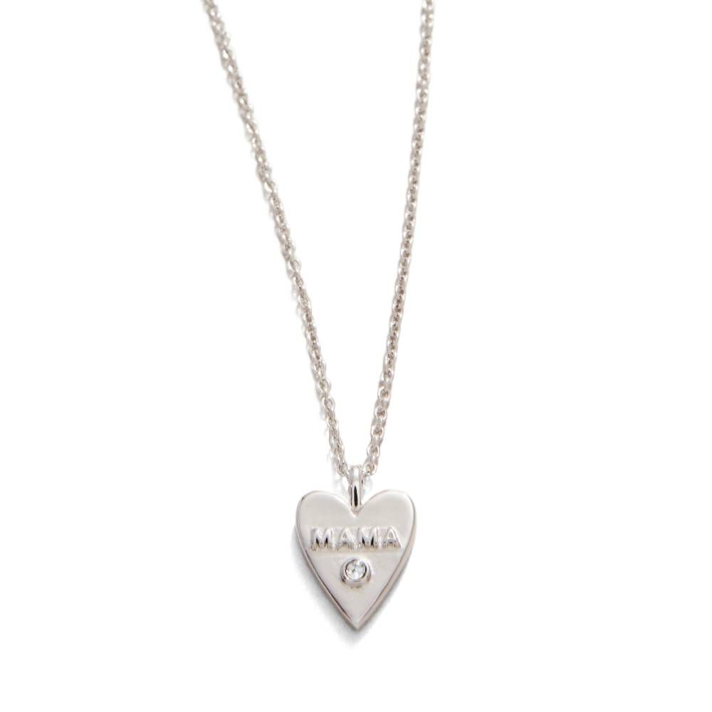 Spartina SLV Necklace 18” Mama/Heart Silver