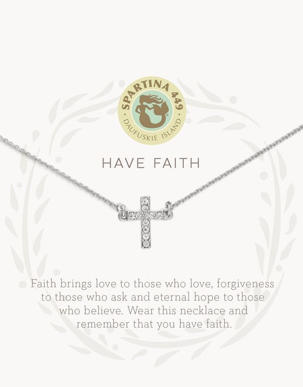 Spartina Have Faith Cross Necklace  Silver