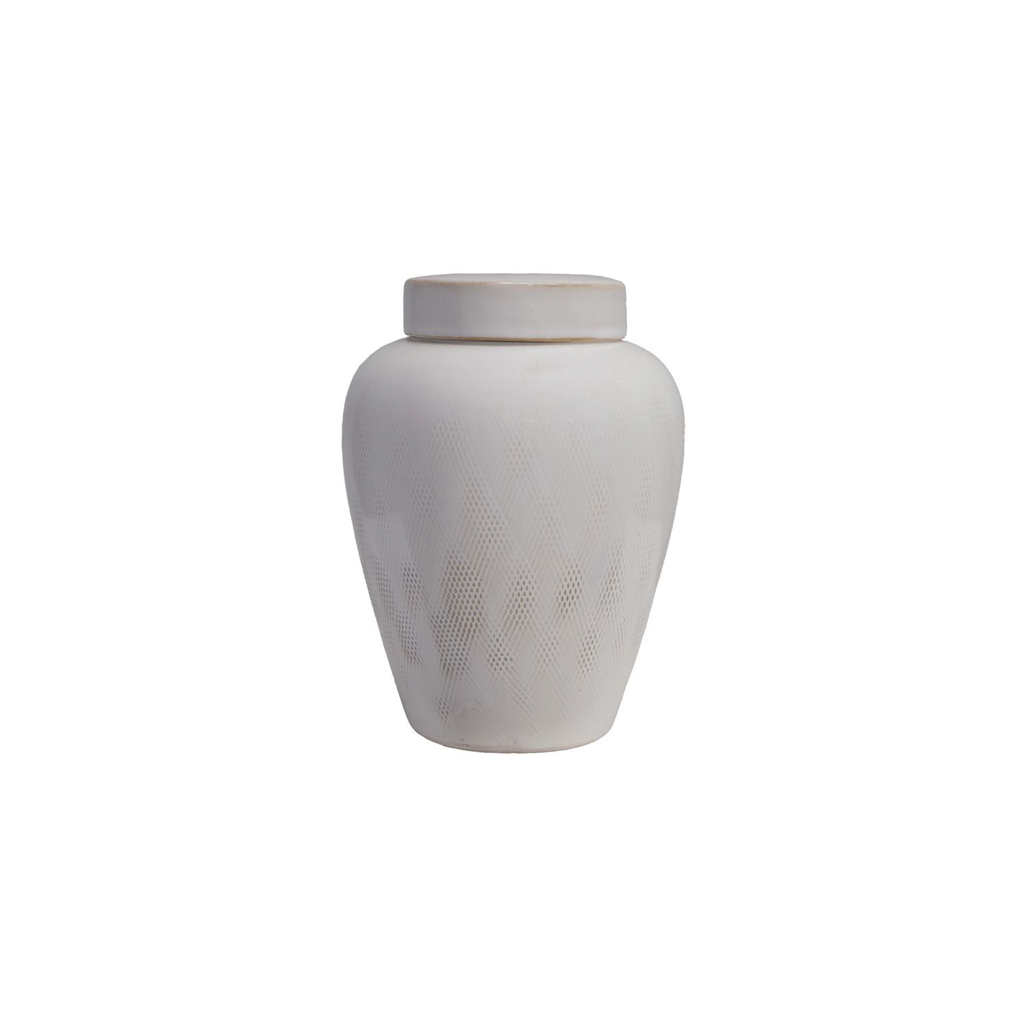 White Stoneware Ginger Jar