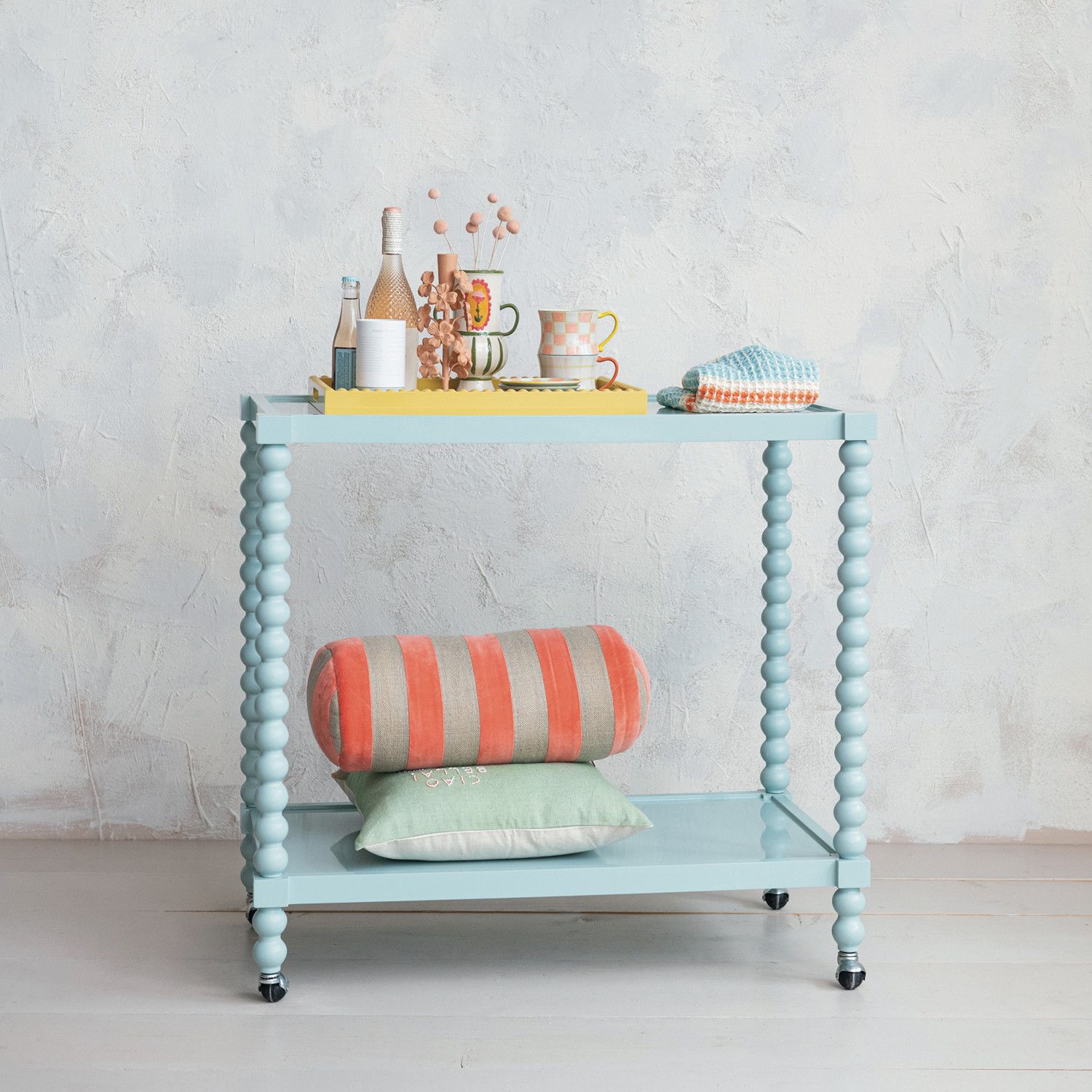 Laquered 2 Tier Bar Cart