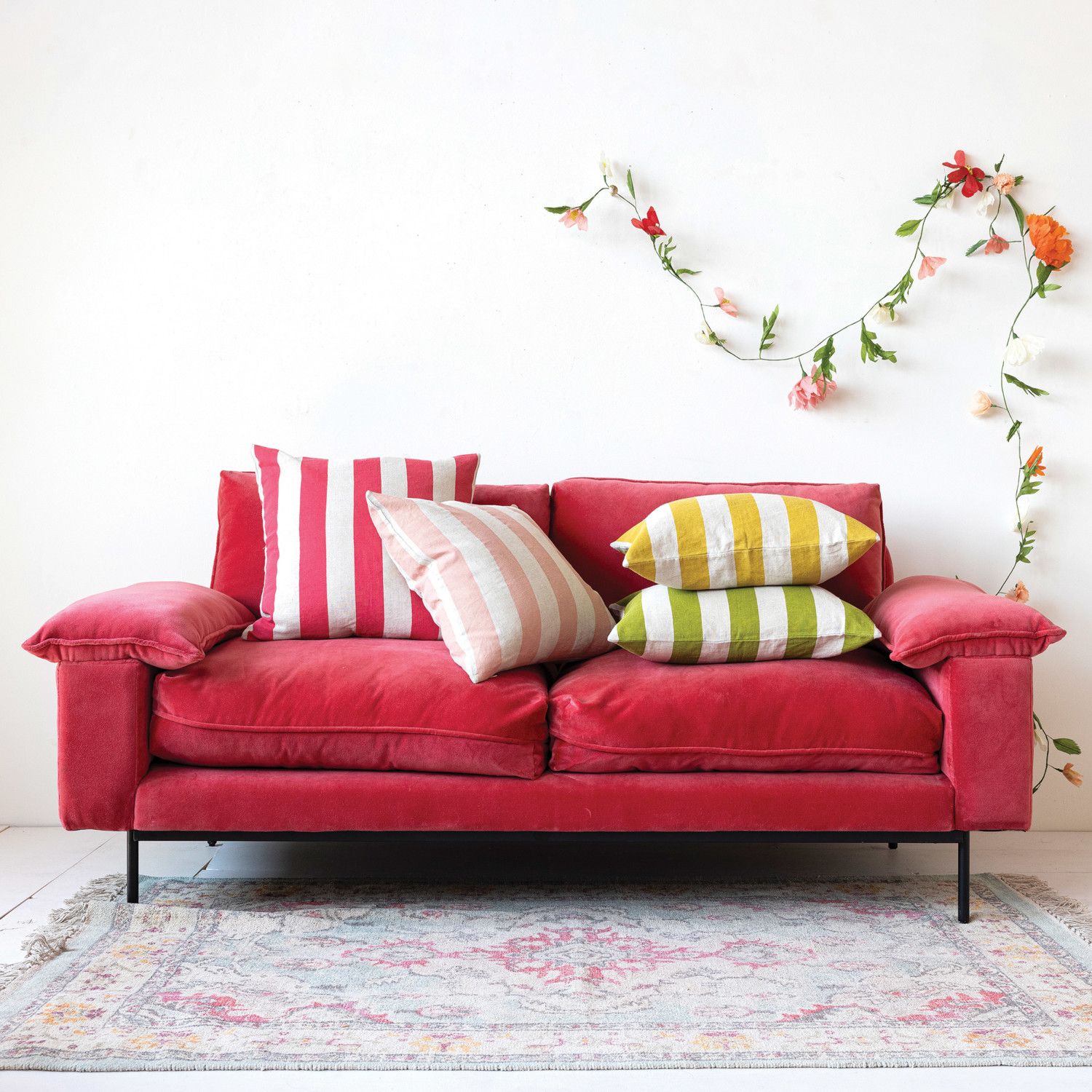 Square Linen Striped Pilows