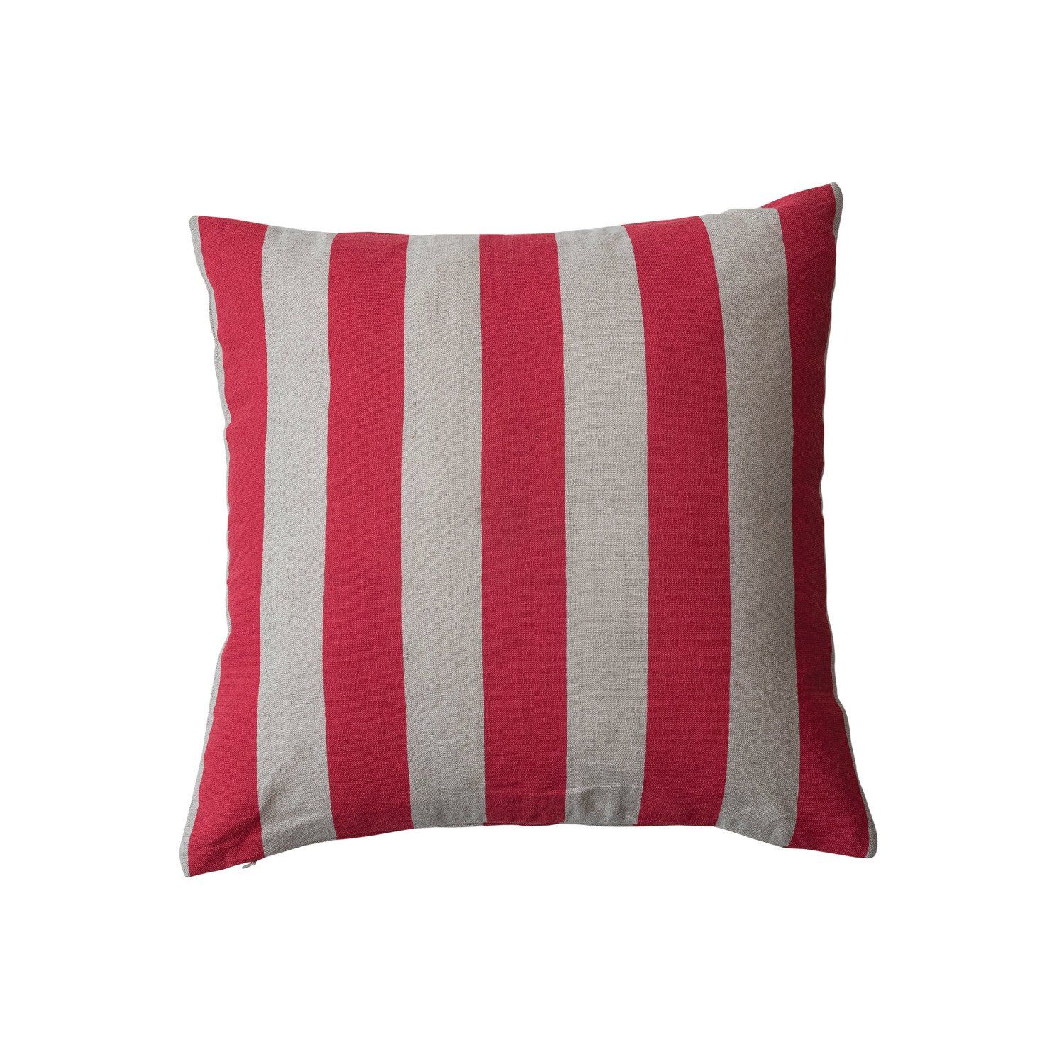 Square Linen Striped Pilows, Color: Red