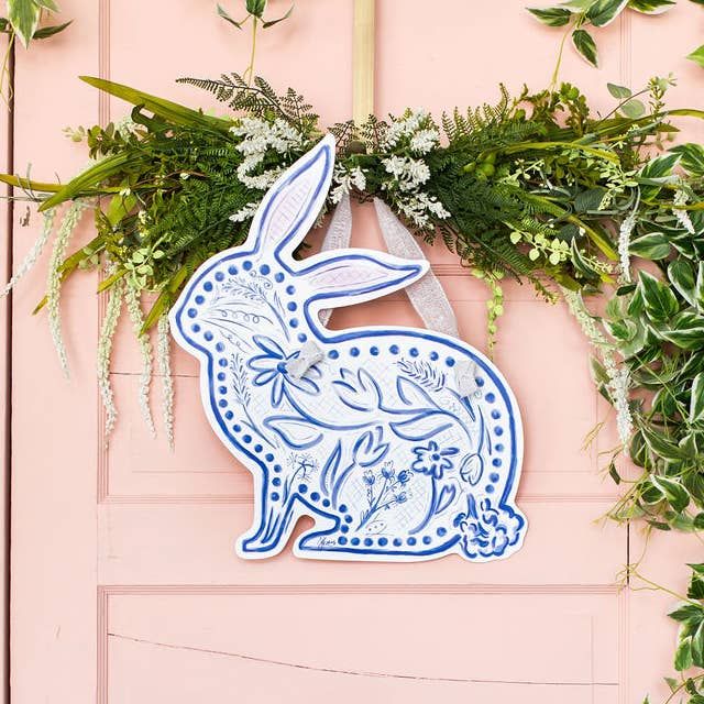 Blue Bunny Door Hanger, Size: Left Facing