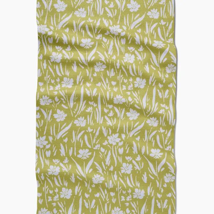 Geometry Field of Wildflowers Kitchen Tea Towel