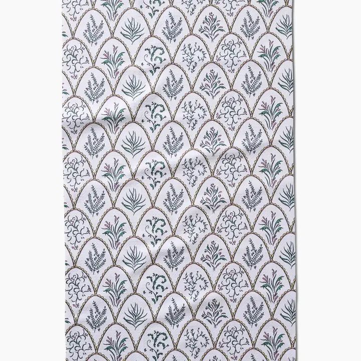 Geometry Floral Scallops Kitchen Tea Towel