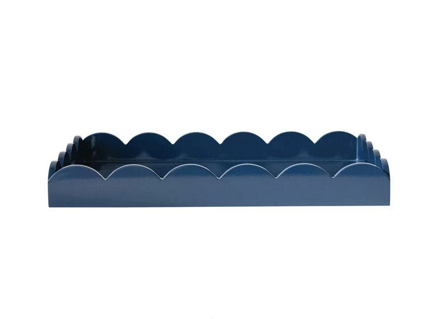 Navy Scallop Laquer Tray