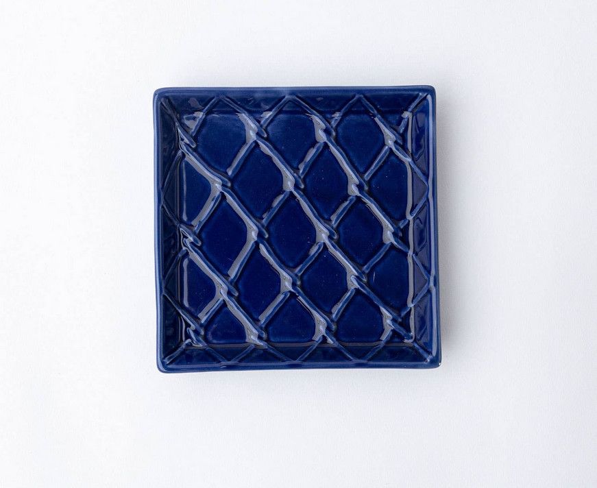 Navy Cocktail Napkin Tray