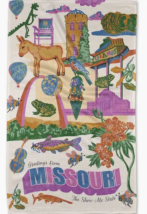 Geometry Kitchen Tea Towel - Greetings From Missouri