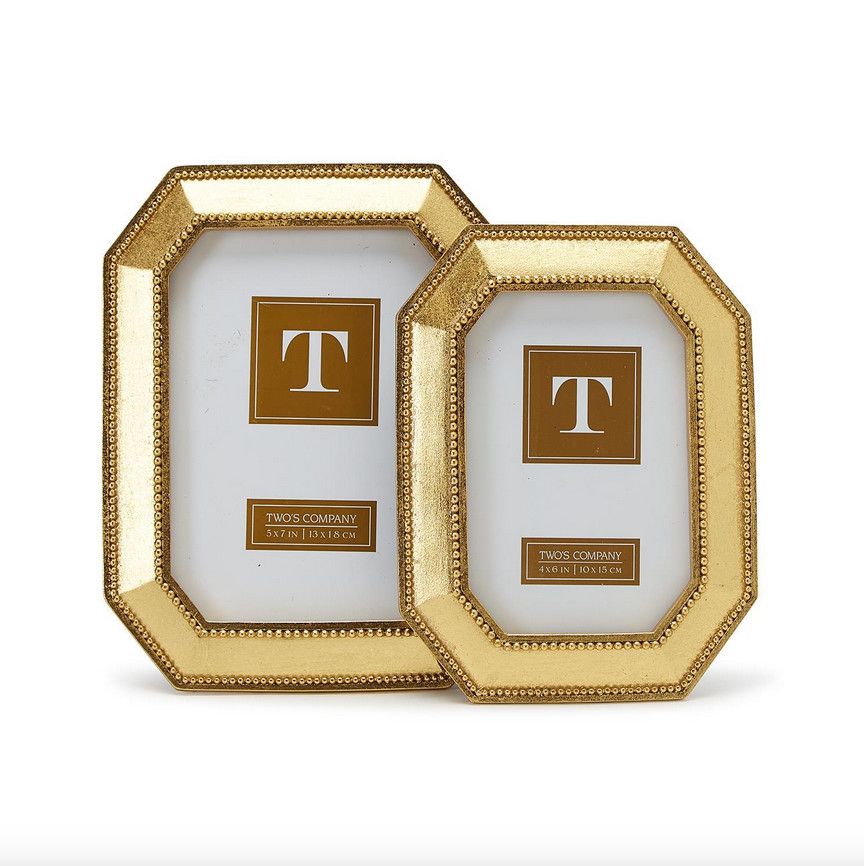 Gold Beaded Frame Hexagonal