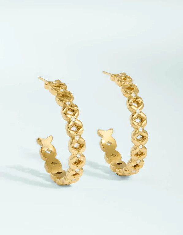 Spartina Bridge Street Hoop Earrings Opal