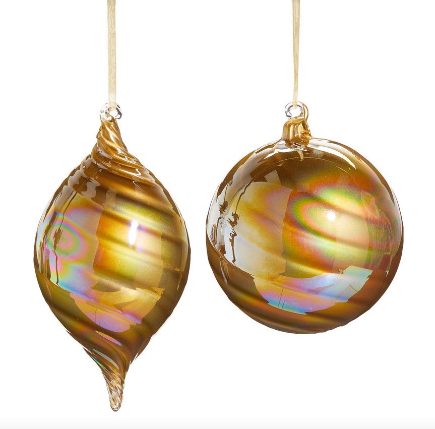 Gold Iridescent Swirl Ornament 6&quot; 