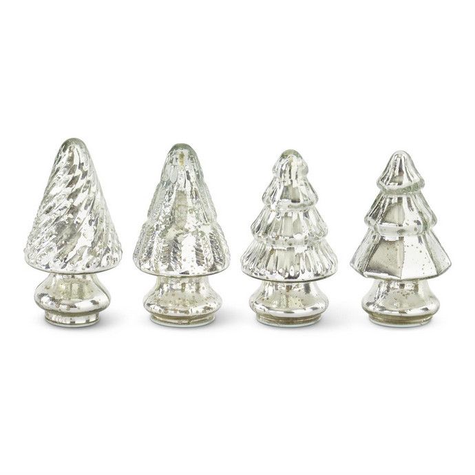 Mini Mercury Glass Tree, Color: Silver