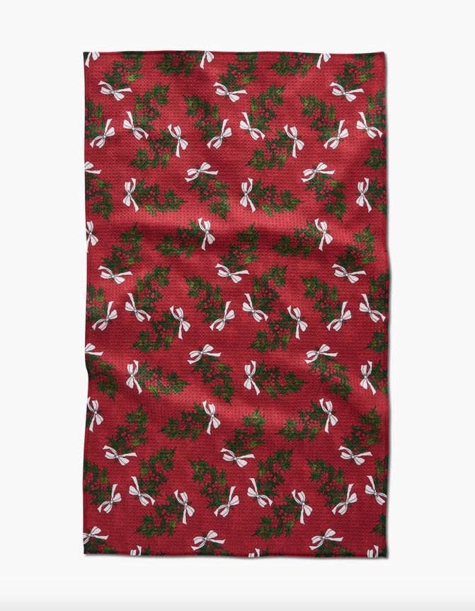 Geometry Berry Bow Kitchen Tea Towel