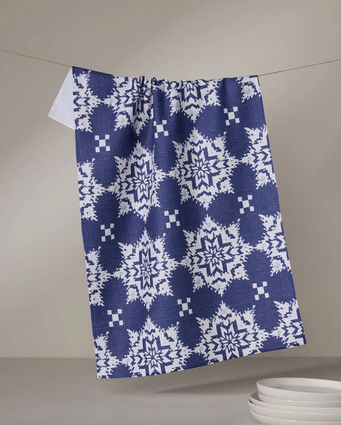 Geometry Iceflower Kitchen Tea Towel