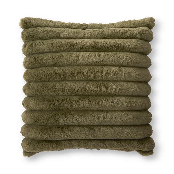 Faux Fur Pillow , Color: Dark Green