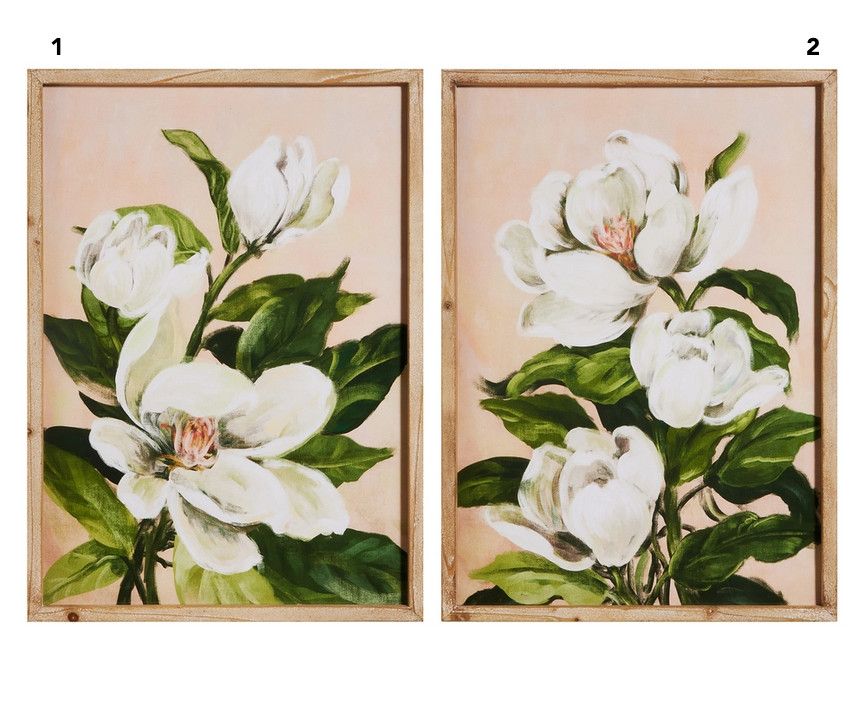 Peach Magnolia Bloom Framed Art